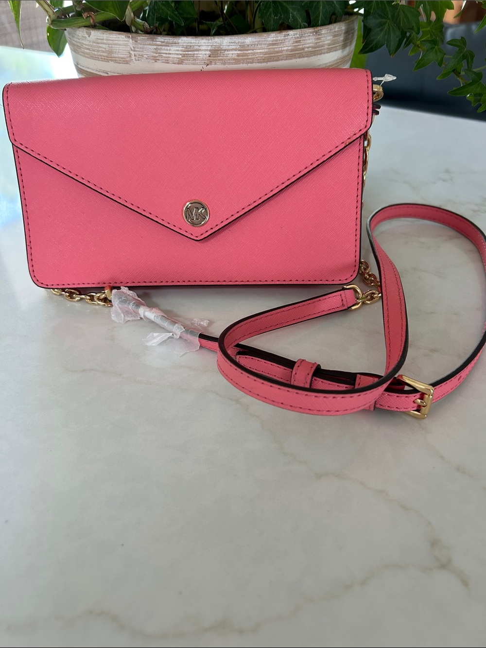 NWOT Michael Kors‎ Jet Set Travel Small Flap Envelope Crossbody Bag Tea Rose